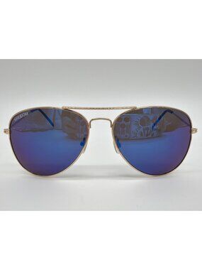 Kreedom Aviator Sunglasses With Blue Mirrored Lenses And Gold Metal Frame UV Pro